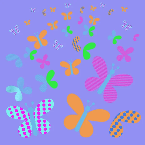 Patrón Horizontal Con Mariposas Ilustración Vectorial — Vector de stock