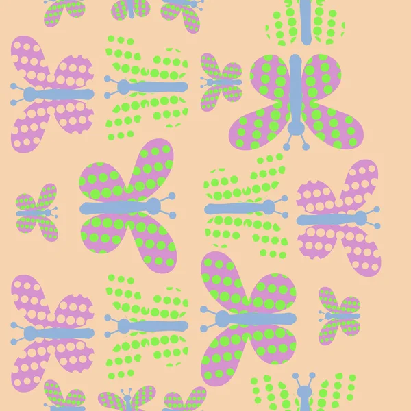 Horizontales Muster Mit Schmetterlingen Vektorillustration — Stockvektor