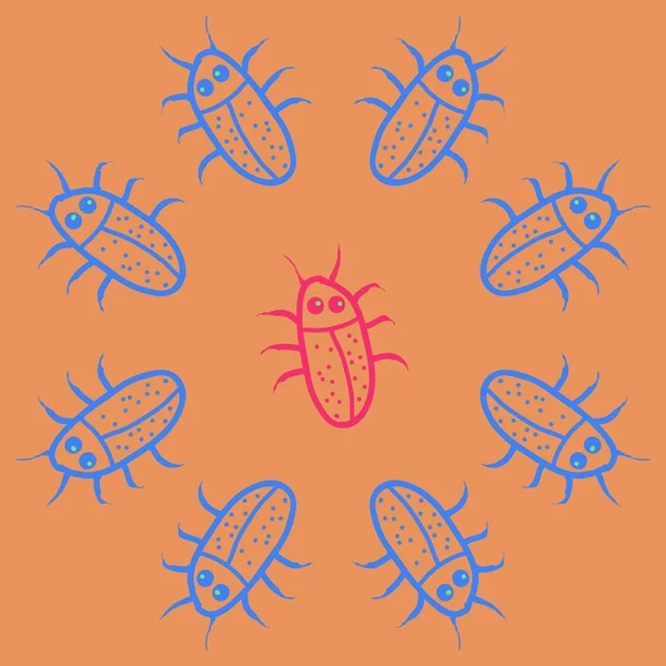 komik böcekler ile renkli desen