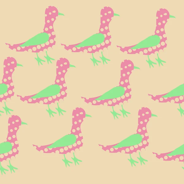 Patrón Inconsútil Pájaros Coloridos Abstractos — Vector de stock