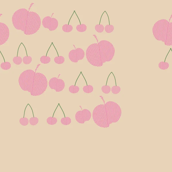 可爱的简单背景与苹果水果 — 图库矢量图片