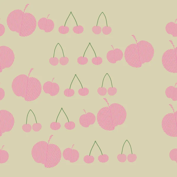 Mignon Fond Simple Avec Des Pommes Fruits — Image vectorielle