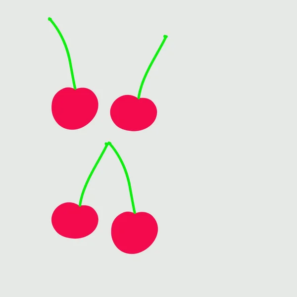 彩色图案与成熟的樱桃 — 图库矢量图片