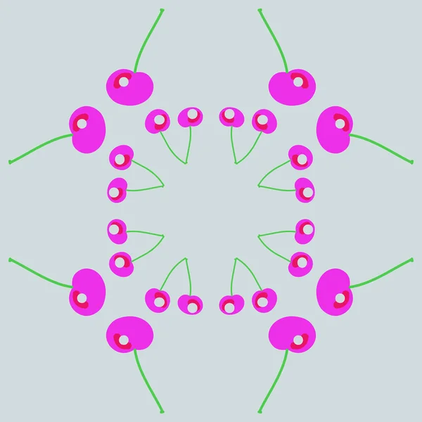 Cerezas Sobre Fondo Color Espacio Copia — Vector de stock