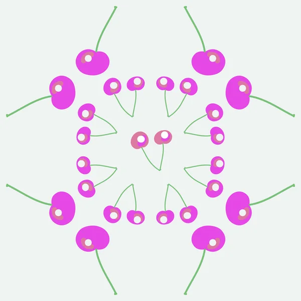色の背景にチェリー コピースペース — ストックベクタ