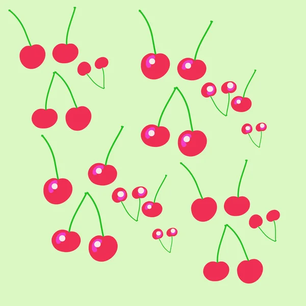 樱桃的颜色背景 复制空间 — 图库矢量图片