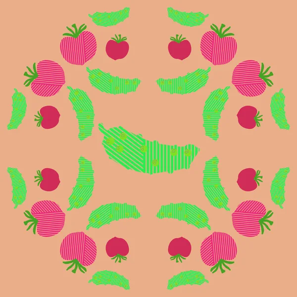 抽象简单蔬菜的无缝模式 — 图库矢量图片