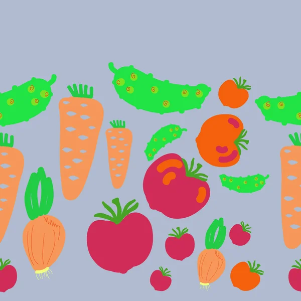 Nahtloses Muster Abstrakter Einfacher Gemüse — Stockvektor