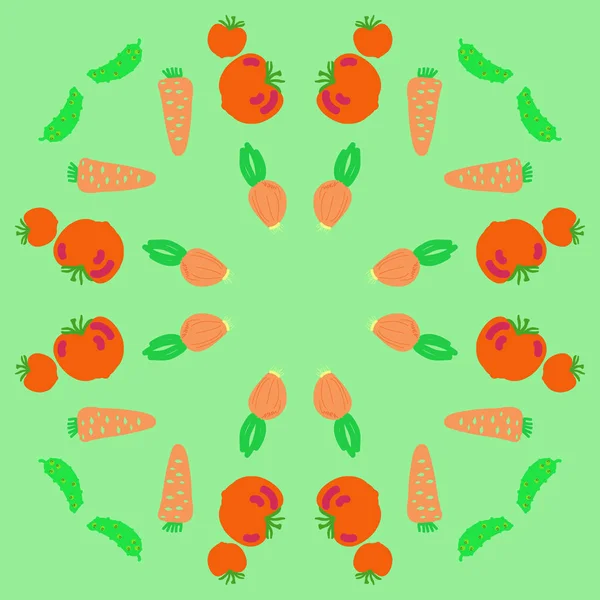 Nahtloses Muster Abstrakter Einfacher Gemüse — Stockvektor