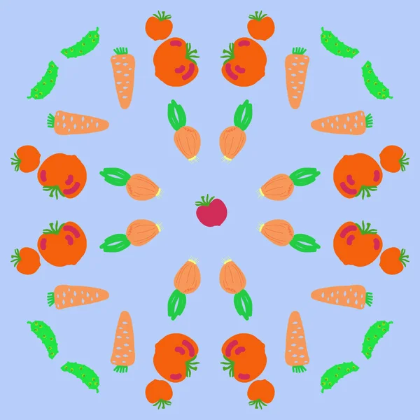 Бесшовный Рисунок Абстрактных Простых Овощей — стоковый вектор