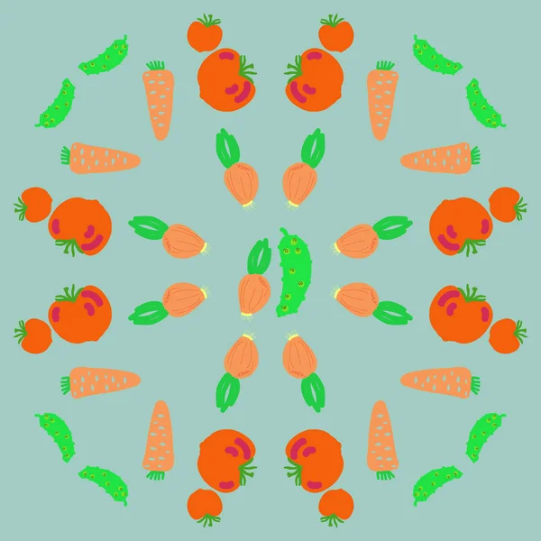Patrón Sin Costura Verduras Simples Abstractas — Archivo Imágenes Vectoriales