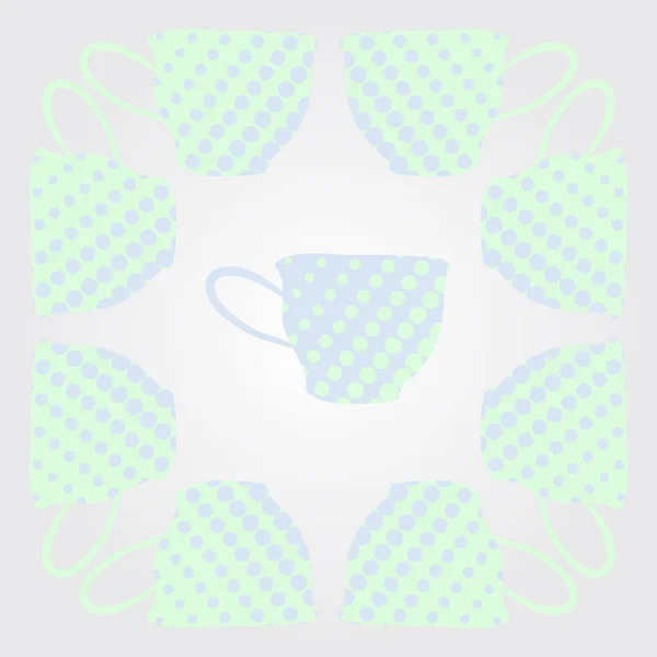 Padrão Colorido Com Xícaras Chá —  Vetores de Stock