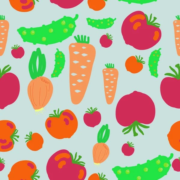 抽象简单蔬菜的无缝模式 — 图库矢量图片