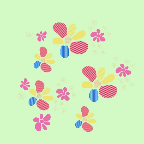 Patrón Sin Costuras Flores Coloridas Abstractas — Archivo Imágenes Vectoriales