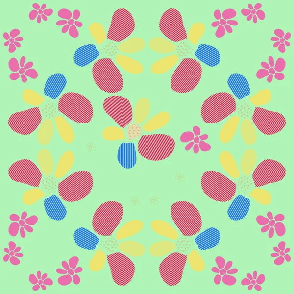 定型化された花のシームレスなパターン ベクトルイラスト — ストックベクタ