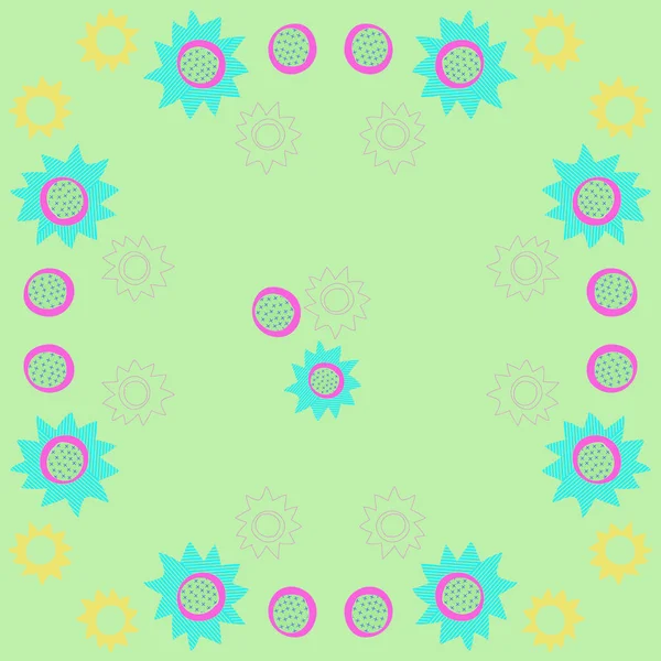 Nahtloses Muster Abstrakter Einfacher Sonnenblumen — Stockvektor