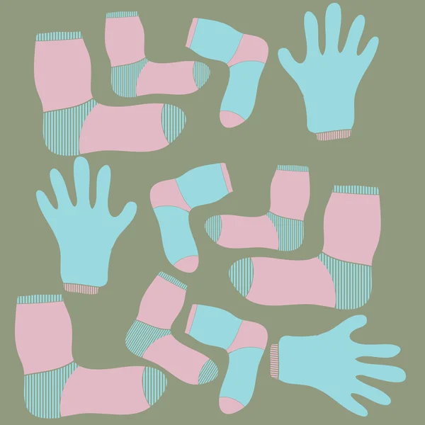 Κάλτσες Γάντια Χωρίς Ραφές Απεικόνιση Διανυσματικών Φορέων — Διανυσματικό Αρχείο
