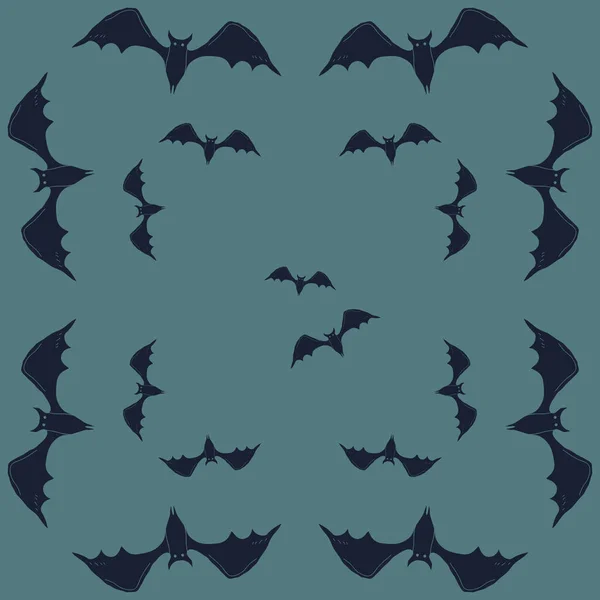 抽象的な単純なコウモリのシームレスなパターン — ストックベクタ