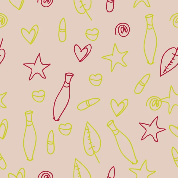 Soyut basit vazolar ve kalpleri Dikişsiz desen