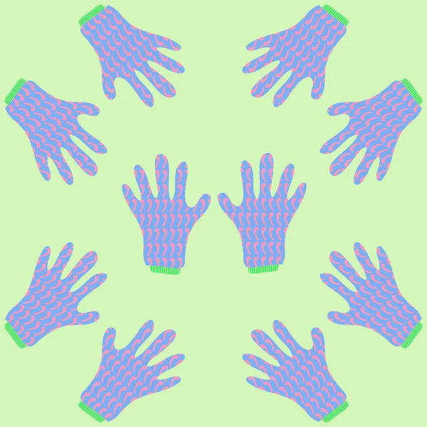 Gloves Seamless Pattern Vector Illustration — Stock Vector