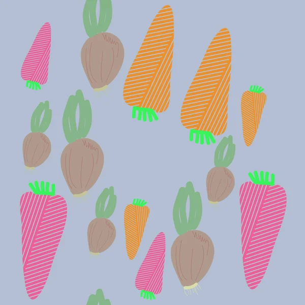 Motif Coloré Avec Des Carottes Mûres — Image vectorielle