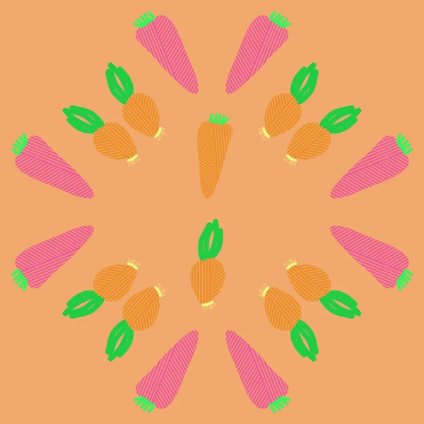 彩色图案与成熟的胡萝卜 — 图库矢量图片