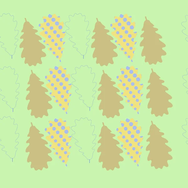 Modello Senza Soluzione Continuità Astratto Colorato Foglie Semplici — Vettoriale Stock