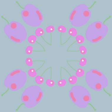 renkli arka plan üzerinde erik, kopyalama alanı
