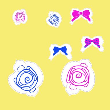 Soyut renkli yay bağları ve çiçekler Dikişsiz desen