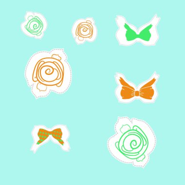 Soyut renkli yay bağları ve çiçekler Dikişsiz desen