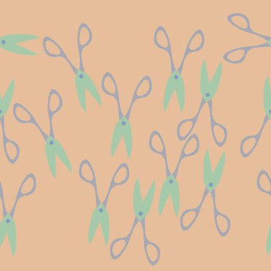 Soyut renkli makas Dikişsiz desen