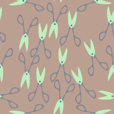 Soyut renkli makas Dikişsiz desen