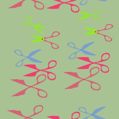 Soyut renkli makas Dikişsiz desen