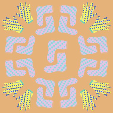 Soyut renkli eldiven ve çorap Dikişsiz desen