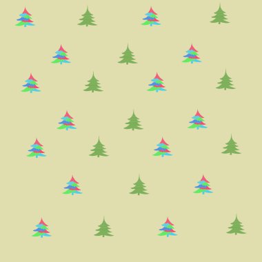 Noel ağaçları deseni. Illüstrasyon