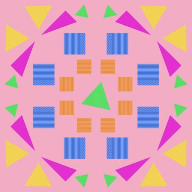 Çizgili dikdörtgenler, üçgenler sorunsuz soyut desen 