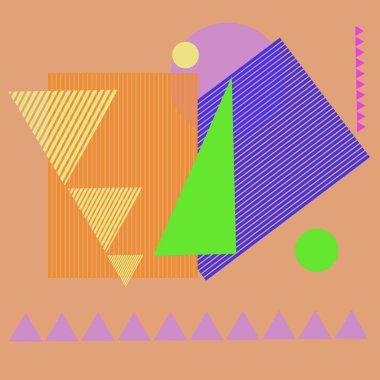 Çizgili dikdörtgenler, üçgenler sorunsuz soyut desen 