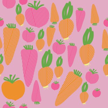Sebze ler çizgili dikişsiz desen - Vektör