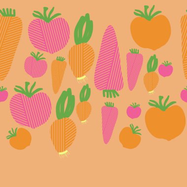 Sebze ler çizgili dikişsiz desen - Vektör