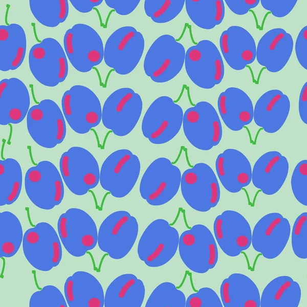 Prunes Sur Fond Coloré Espace Copie — Image vectorielle