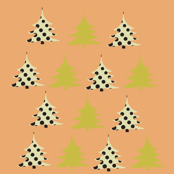 Christmas Trees Pattern Illustration — Stock Vector