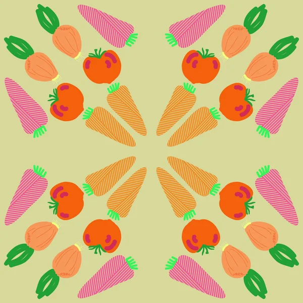 Patrón Sin Costuras Verduras Coloridas Abstractas — Archivo Imágenes Vectoriales