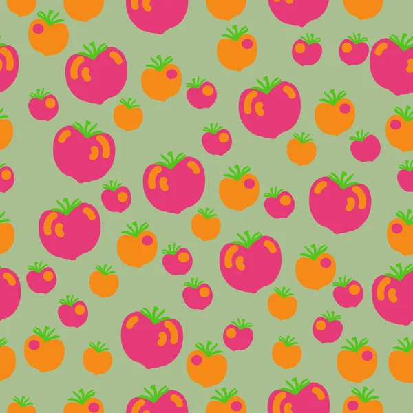 Tomato Seamless Pattern Illustration — Stock Vector
