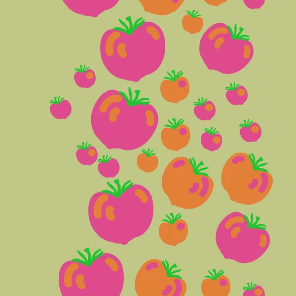 Padrão Sem Emenda Tomate Ilustração — Vetor de Stock