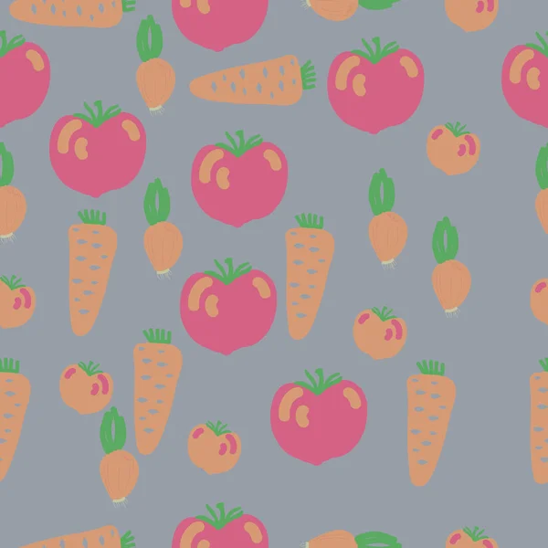 Modèle Rayé Légumes Illustration — Image vectorielle