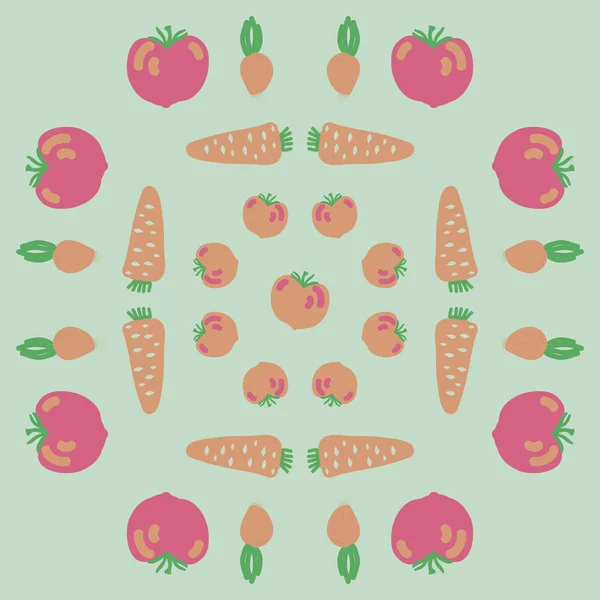 Овощи Полоску Иллюстрация — стоковый вектор