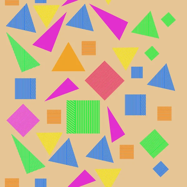 Gestreifte Rechtecke Dreiecke Nahtlose Abstrakte Muster — Stockvektor