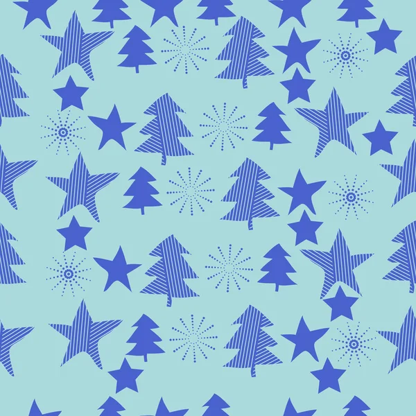 抽象色とりどりのクリスマスツリーのシームレスなパターン — ストックベクタ