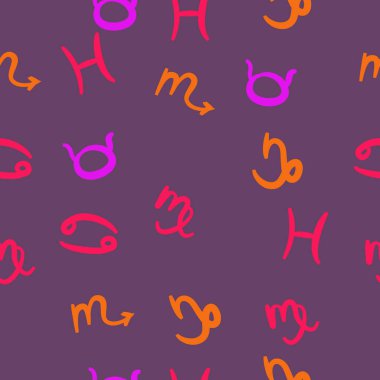 burç işaretleri ile dikişsiz desen, vektör illüstrasyon 