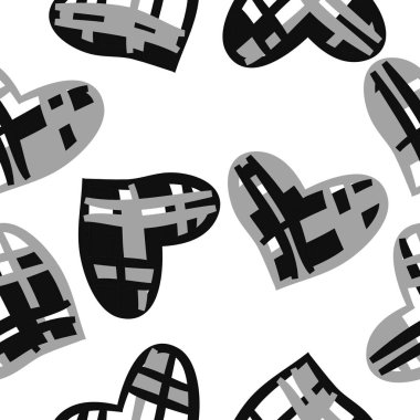 Renkli kalpler ile dikişsiz vektör illüstrasyon